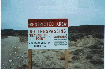 Restricted Area sign from Area 51