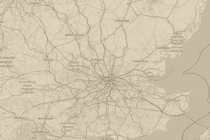 Map of the area around pine grove, totteridge, london, with the reported position circled