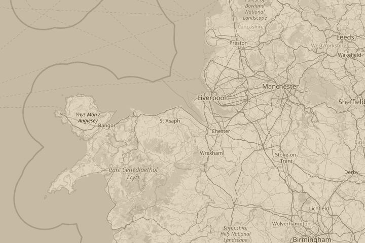 Map of the area around Caerwys Flintshire, with the reported position circled