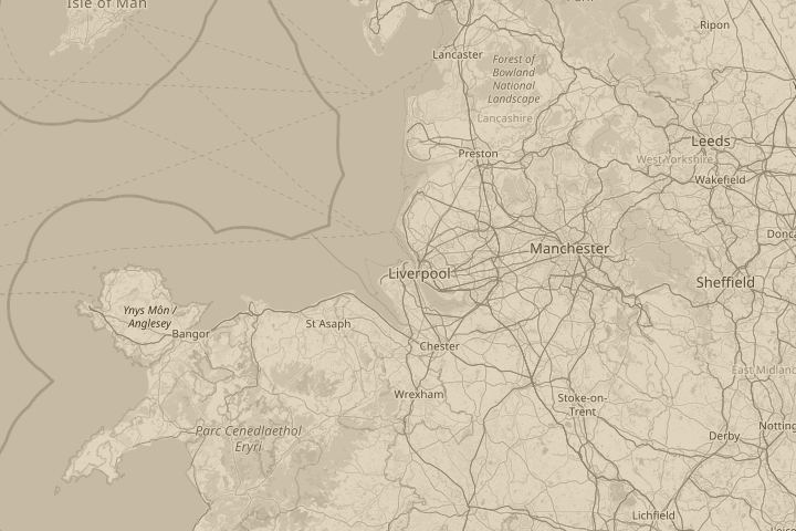 Map of the area around high in the sky, with the reported position circled