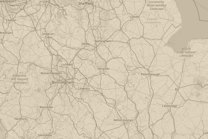 Map of the area around uk, with the reported position circled