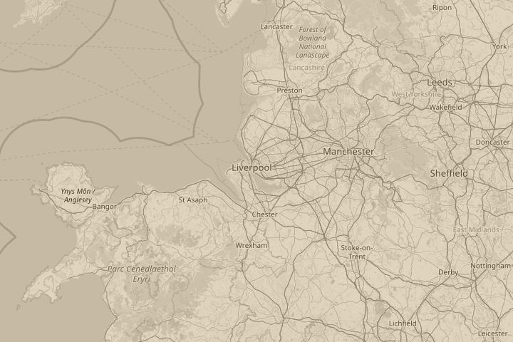 Map of the area around above princes park liverpool, with the reported position circled
