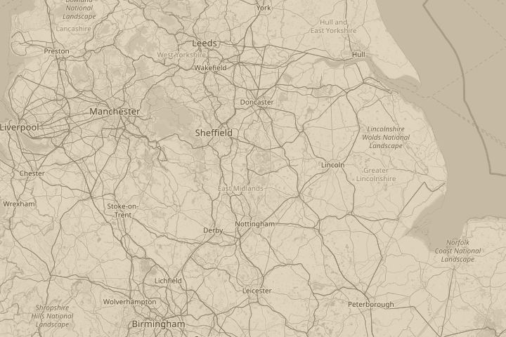 Map of the area around country road, with the reported position circled