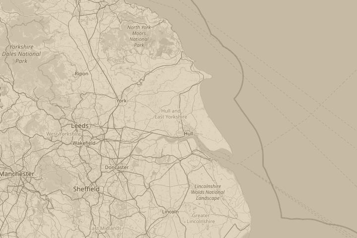 Map of the area around Beverley Westwood(Forest), with the reported position circled