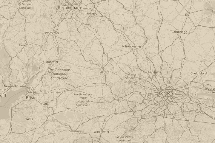 Map of the area around oxford uk, with the reported position circled