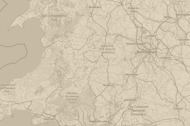 Map of the area around LD7 1LT - Stanage Park, with the reported position circled