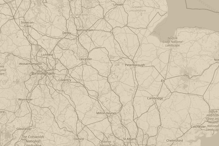 Map of the area around Norfolk, with the reported position circled