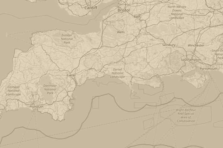 Map of the area around clifton, with the reported position circled