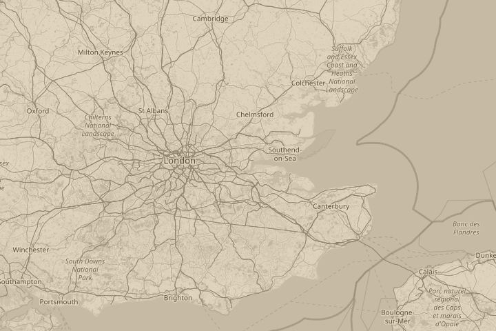Map of the area around east tilbury, with the reported position circled