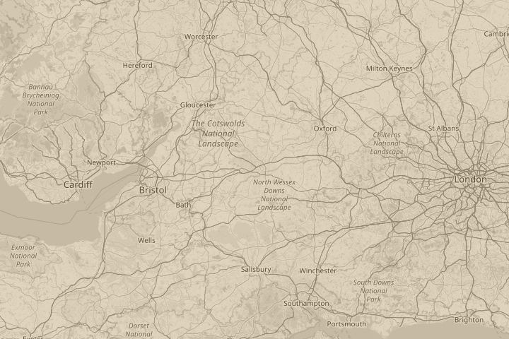 Map of the area around swindon, wilts, with the reported position circled