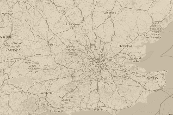 Map of the area around Ruislip manor, with the reported position circled