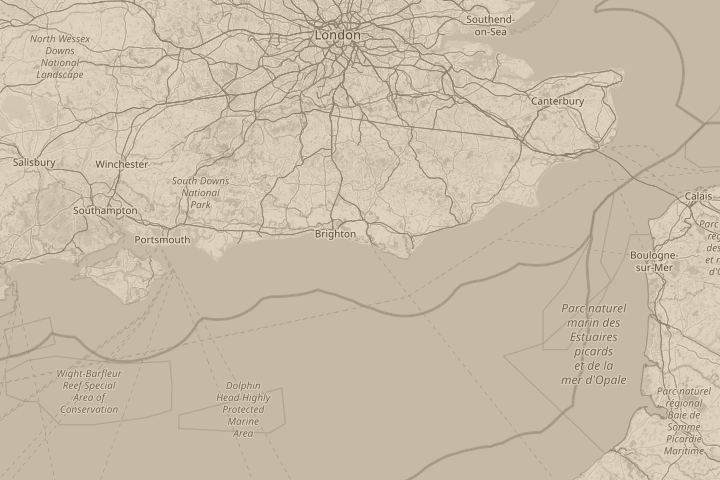 Map of the area around Peacehaven, with the reported position circled