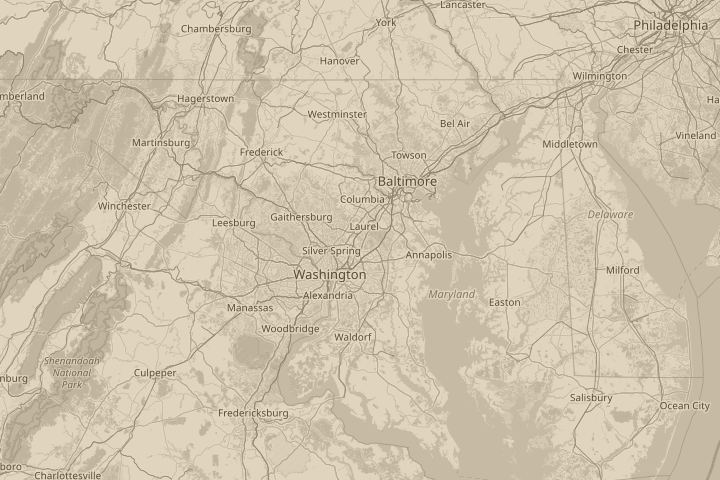 Map of the area around near Greenbelt, MD, with the reported position circled