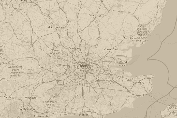 Map of the area around walthamstow, with the reported position circled