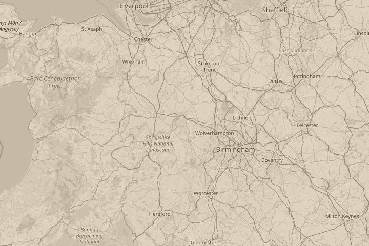 Map of the area around brookside, telford uk, with the reported position circled