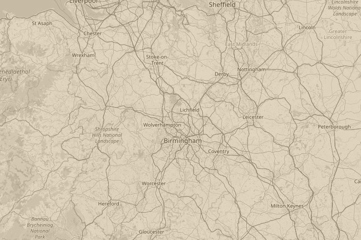 Map of the area around aldridge, with the reported position circled