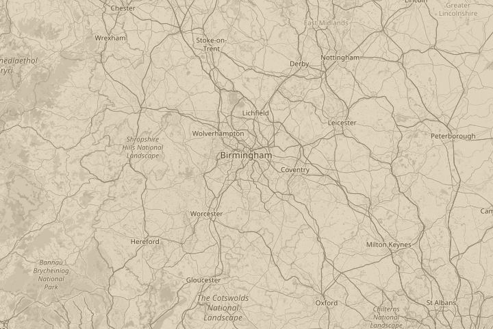 Map of the area around In kings heath Birmingham., with the reported position circled