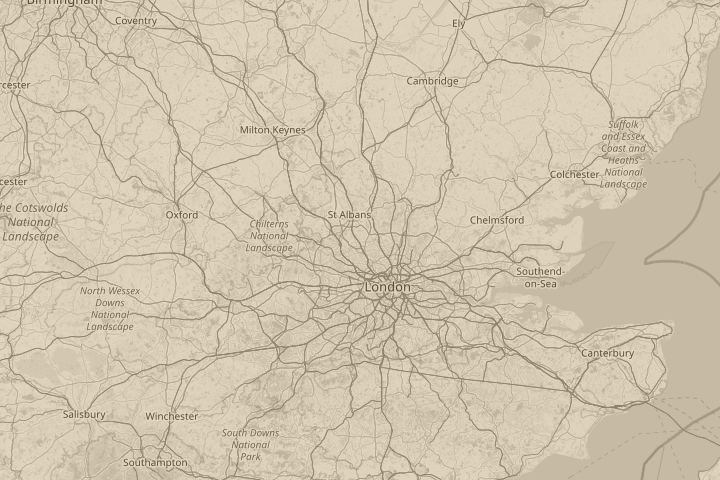 Map of the area around Borehamwood,Hertfordshire, with the reported position circled