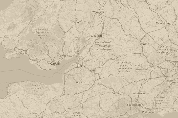 Map of the area around yate/bristol/england, with the reported position circled
