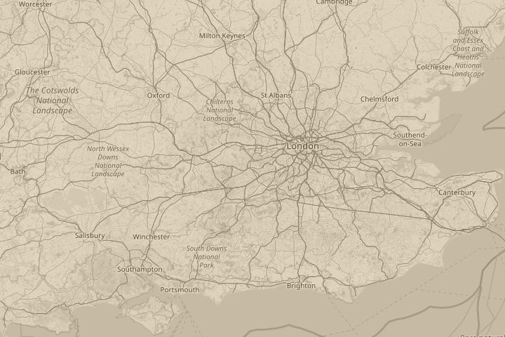 Map of the area around st ann's hill chertsey surrey, with the reported position circled