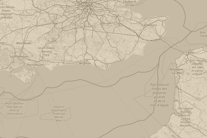 Map of the area around Birling Gap The South Downs, with the reported position circled