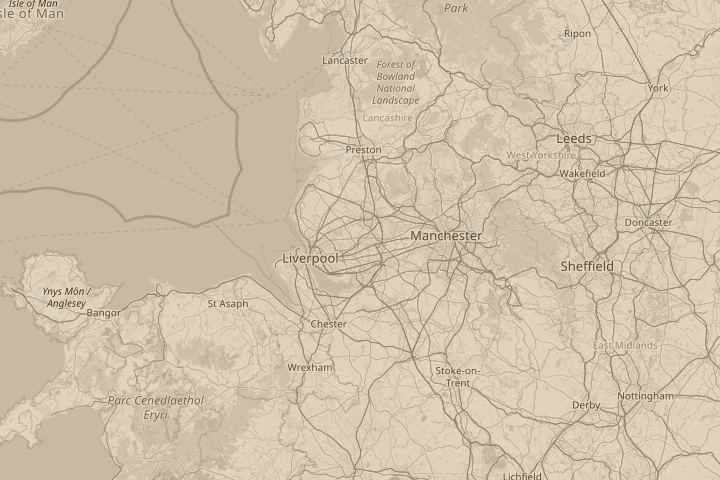 Map of the area around st.helens merseyside, with the reported position circled