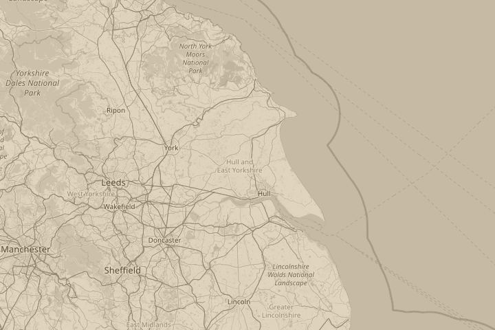 Map of the area around Above RAF Leaconfield, with the reported position circled