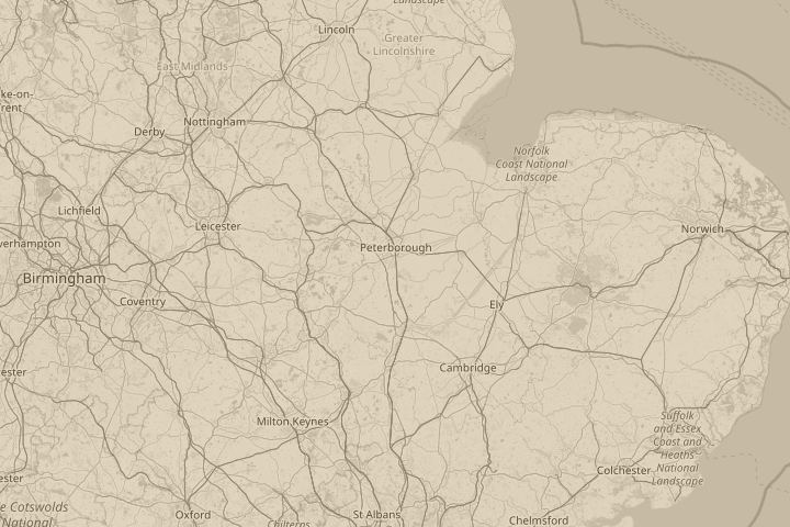 Map of the area around in the sky, with the reported position circled
