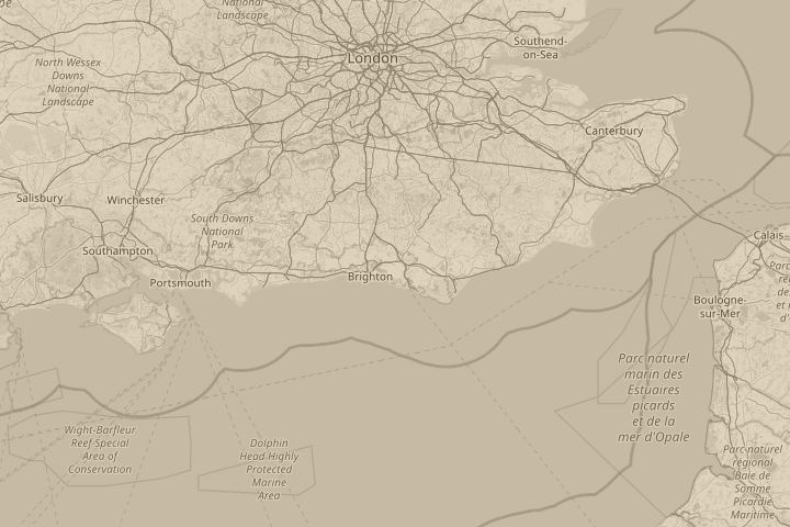 Map of the area around kingston,nr lewes,east sussex, with the reported position circled