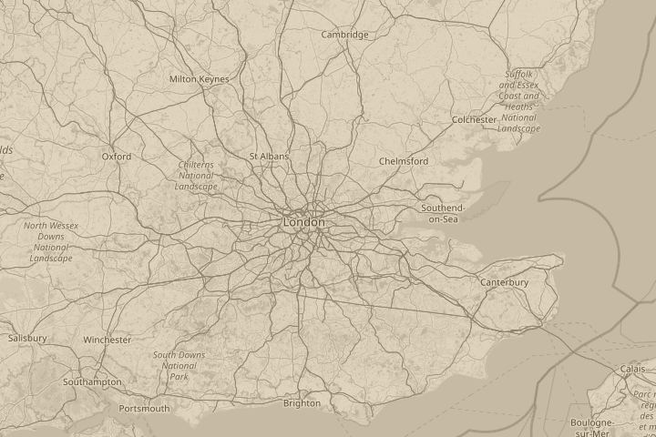 Map of the area around East London, with the reported position circled