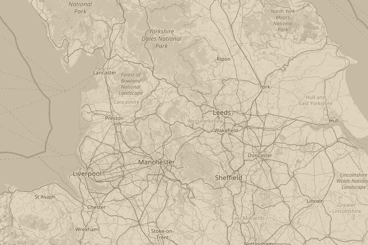 Map of the area around hovering over midgely reck, with the reported position circled