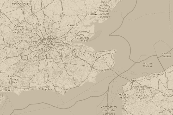 Map of the area around Doddington, with the reported position circled
