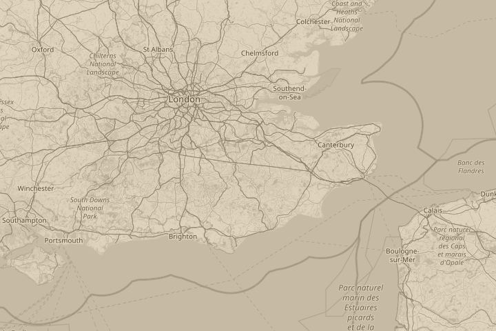Map of the area around PaddockWood Kent StAndrewsPark, with the reported position circled