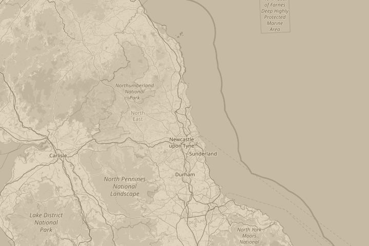 Map of the area around NE23 2XF, with the reported position circled