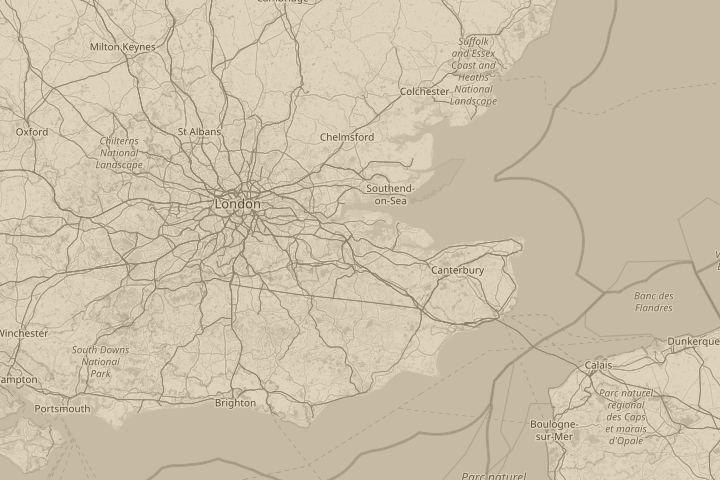 Map of the area around Gillingham kent, with the reported position circled