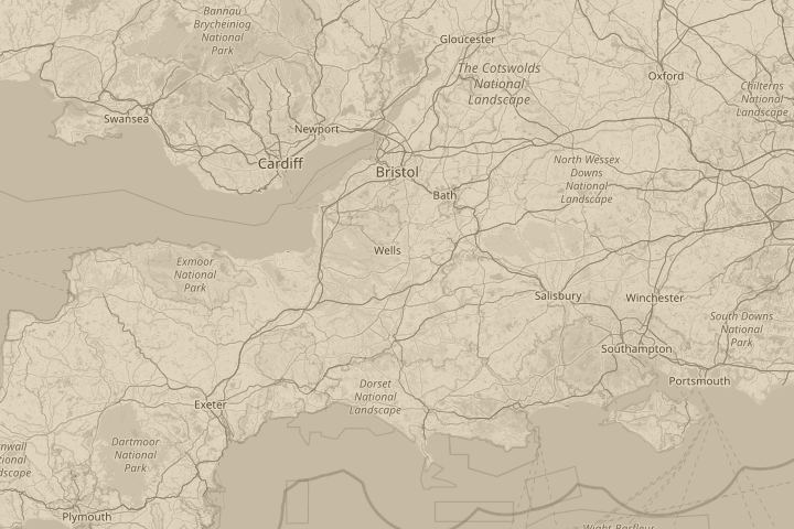 Map of the area around Shepton mallet, with the reported position circled