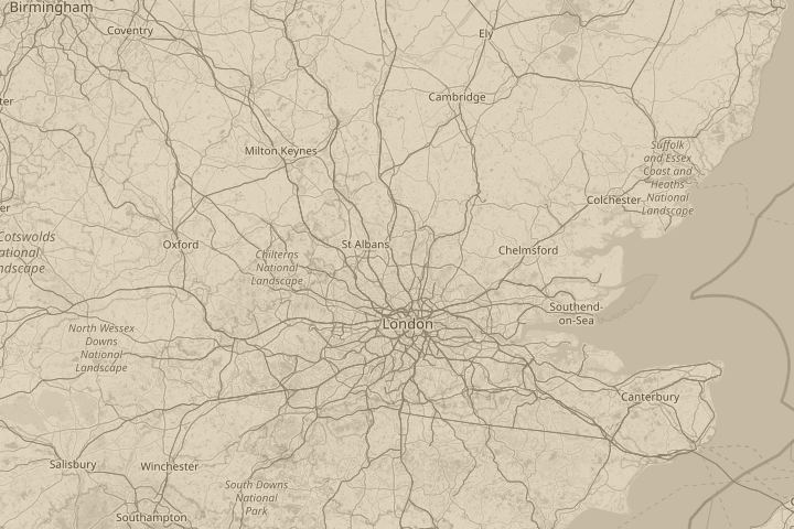 Map of the area around hoverving over potters bar, with the reported position circled