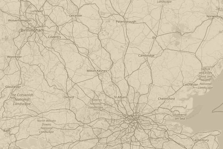 Map of the area around Flitwick Bedfordshire UK, with the reported position circled