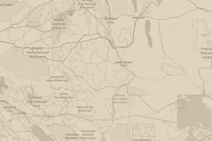 Map of the area around Hwy 95 Ca, with the reported position circled