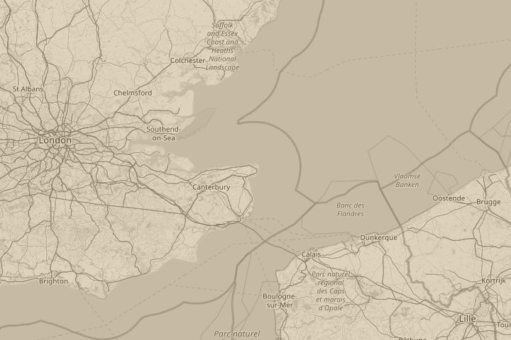 Map of the area around broadstairs kent, with the reported position circled