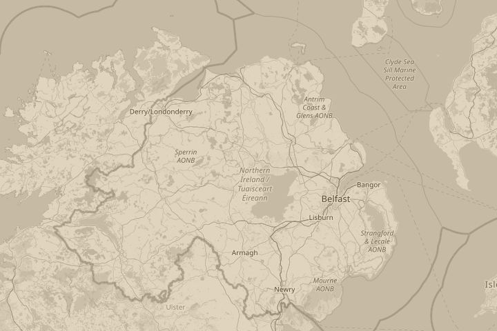 Map of the area around When I was outside my house, with the reported position circled