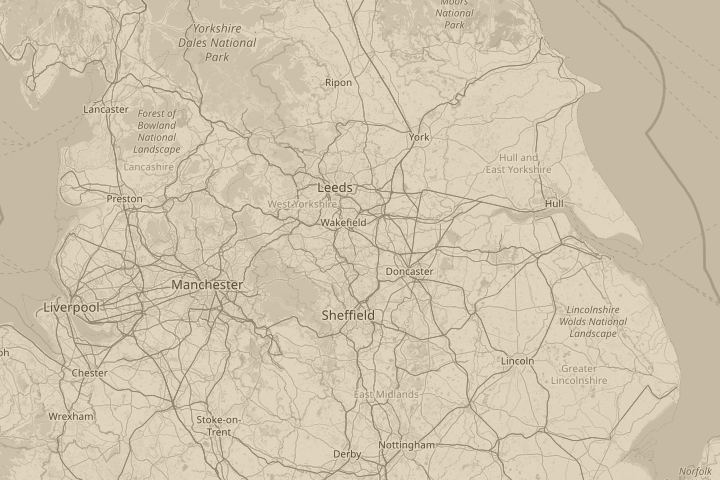 Map of the area around havercroft wakefield west york, with the reported position circled
