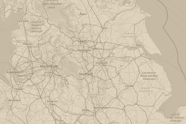 Map of the area around hovering in nearby fields, with the reported position circled