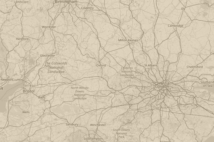 Map of the area around Chiselhampton Oxfordshire, with the reported position circled