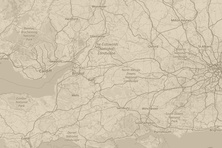 Map of the area around Calne, with the reported position circled