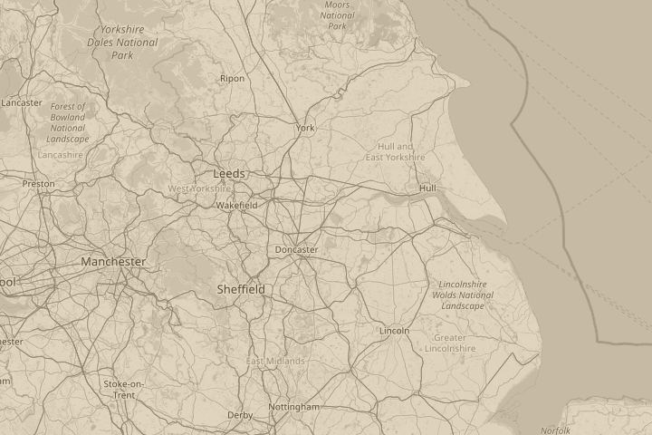 Map of the area around moorends,docaster, with the reported position circled