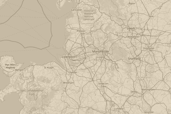 Map of the area around warrington, winwick rd., with the reported position circled