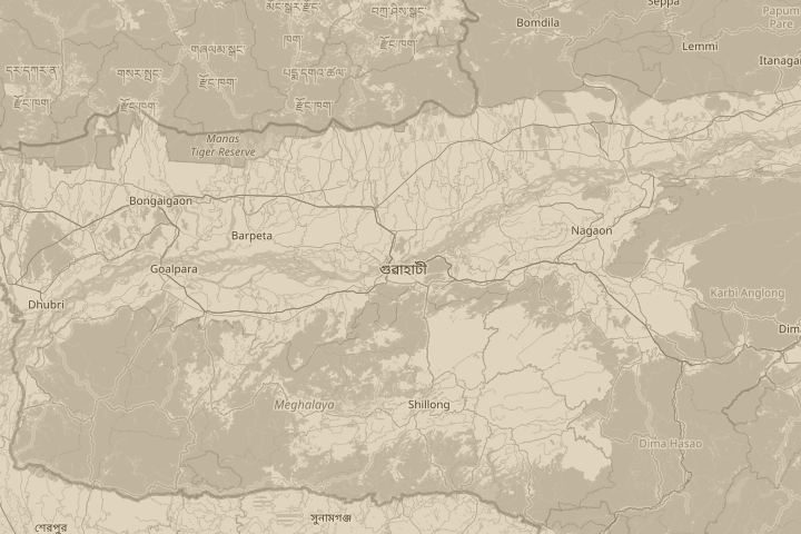 Map of the area around in the sky, with the reported position circled