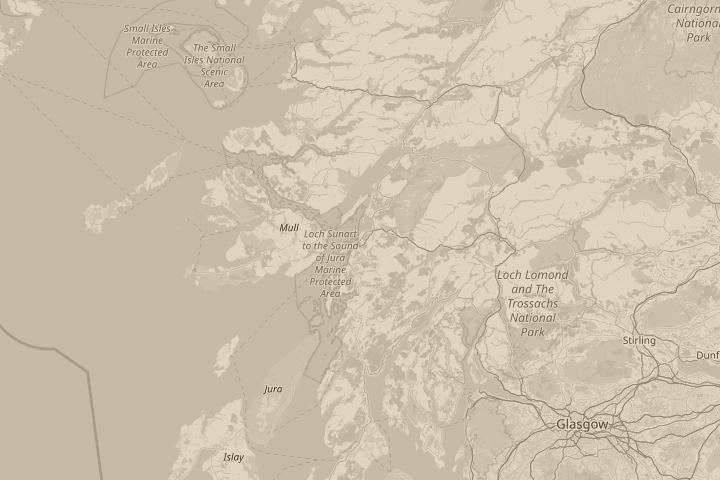 Map of the area around from my house in Oban, with the reported position circled