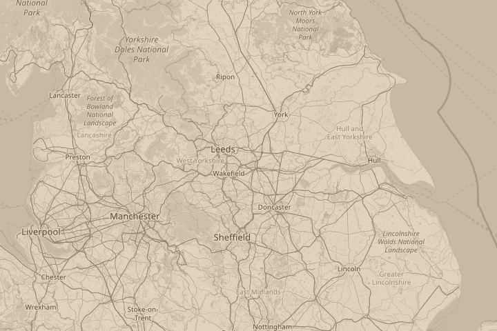 Map of the area around Castleford, West Yorkshire, with the reported position circled